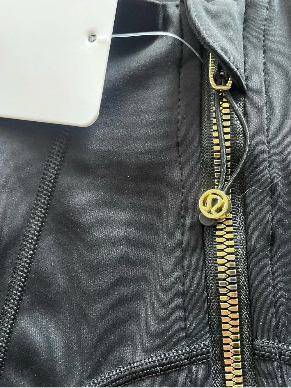 lululemon athletica Black Bomber Jacket with Gold Zippers
